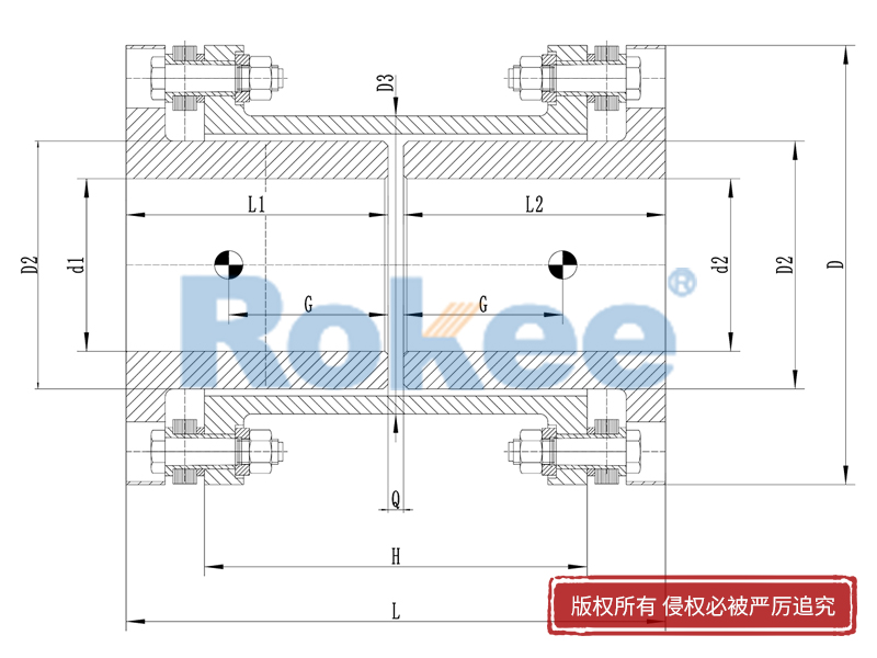 RLARD膜片联轴器,RLARD双轴套反装膜片联轴器