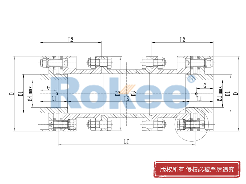 RLHD膜片式联轴器,RLHD系列高速膜片联轴器