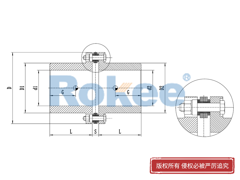 RLM双膜片联轴器,RLM标准单节小型膜片联轴器