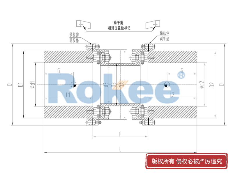 RLQU膜片联轴器,RLQU改进型法兰快装膜片联轴器